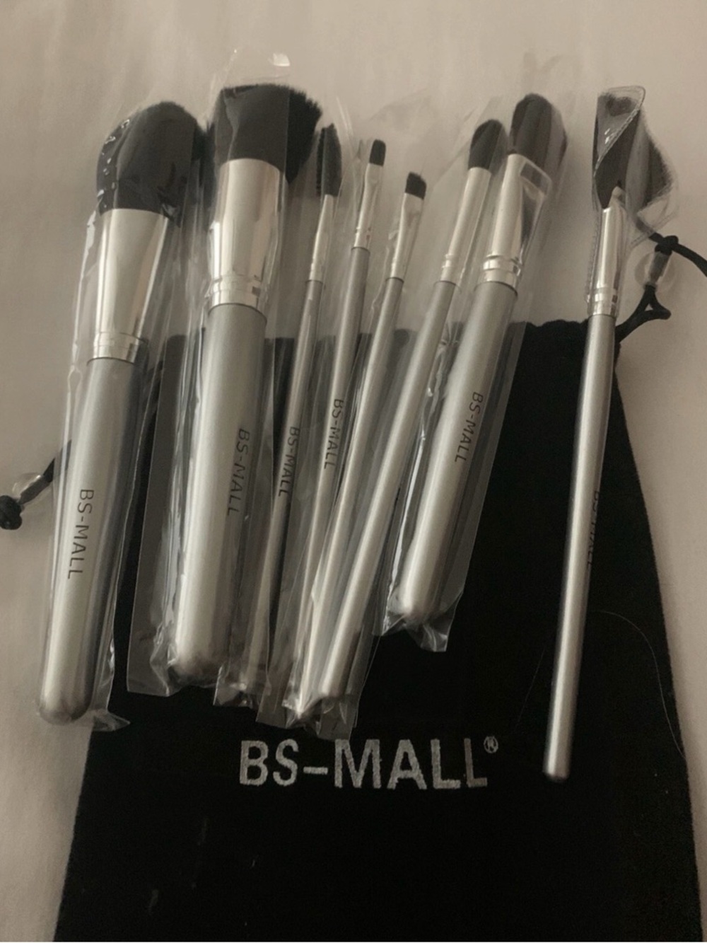 BS-MALL Silver Makeup Brush Set with Pouch